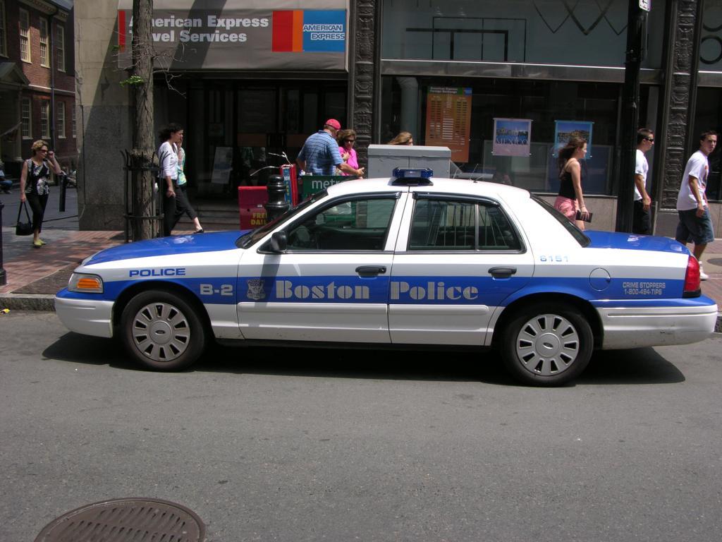 Classic Boston Police Logo And Cruiser - Fonts In Use